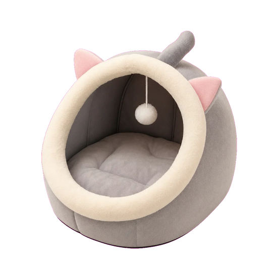 Cama cueva para gatos GetZenko en gris